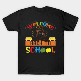 Welcome Back to School with backpack & bus T-Shirt